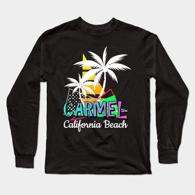 Carmel California Beach – Summer Palm Trees Long Sleeve T-Shirt by Jahmar Anderson